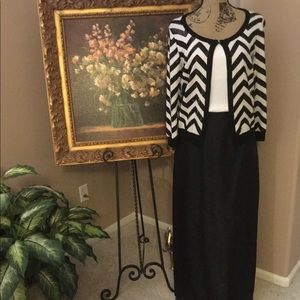 Lovely Blk/Wht Top & Blk Skirt for Evening Wear.